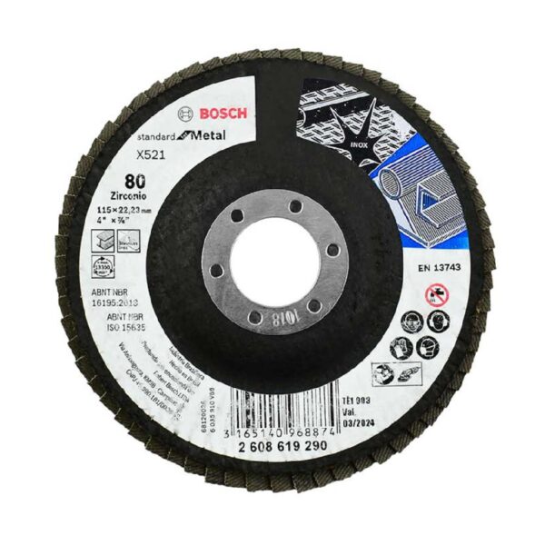 BOSCH DISCO FLAP BIMETAL 4-1/2"  X 7/8" G80 - Image 2