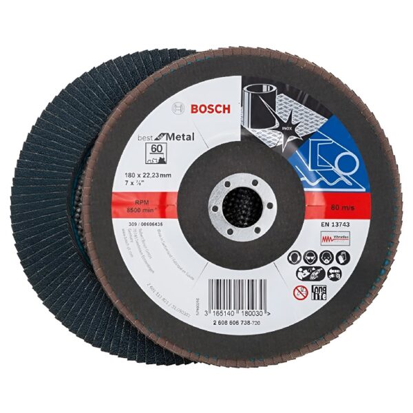 BOSCH DISCO FLAP BIMETAL 7" X 7/8" G80 EN13743