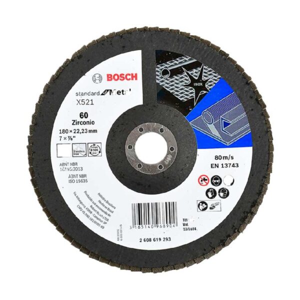 BOSCH DISCO FLAP BIMETAL 7" X 7/8" G80 EN13743 - Image 2