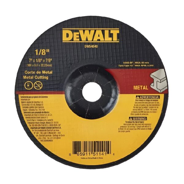 DEWALT DISCO BISELAR METAL 7X1/8 DW54840