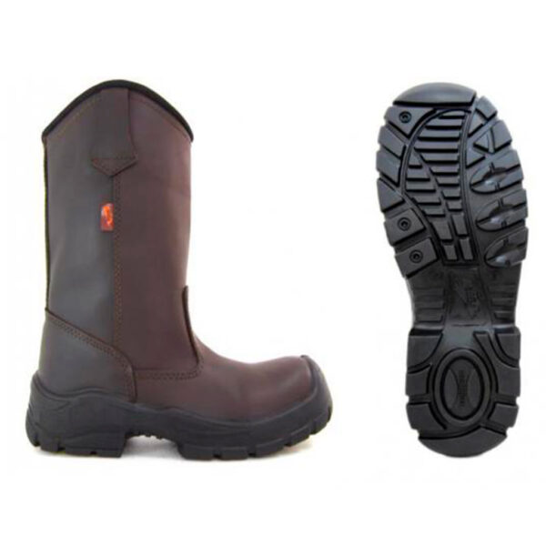 SAGA BOTA CAÑA ALTA PARA SOLDADOR CUERO CAFE - DIELECTRICA COMPOSITE REF. 3046 TALLA 40