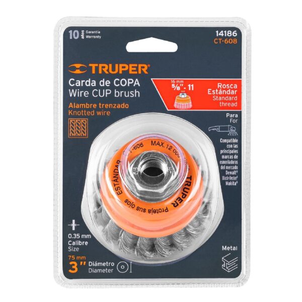 TRUPER GRATA COPA TRENZADA 3" 5/8 14186-100851 - Image 2
