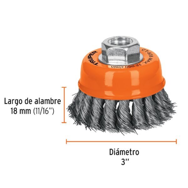 TRUPER GRATA COPA TRENZADA 3" 5/8 14186-100851 - Image 3