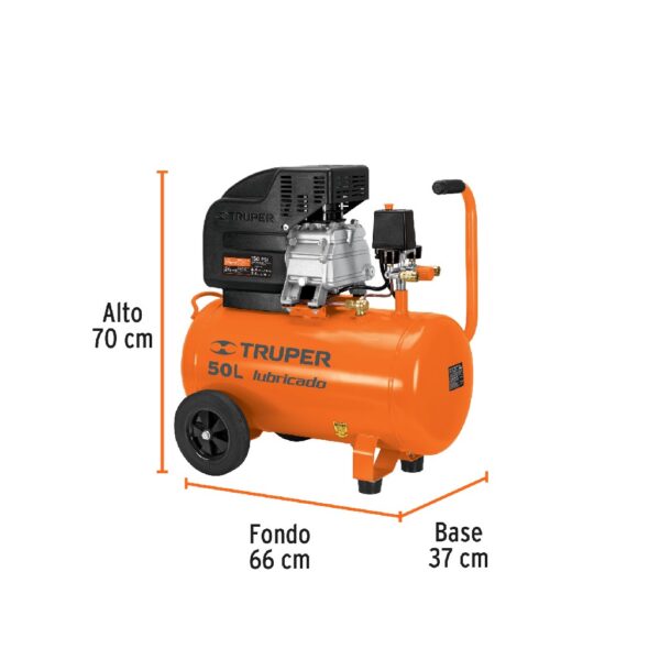 TRUPER COMPRESOR DE AIRE HORIZONTAL 50L. 3-1/2HP. 120V - Image 3