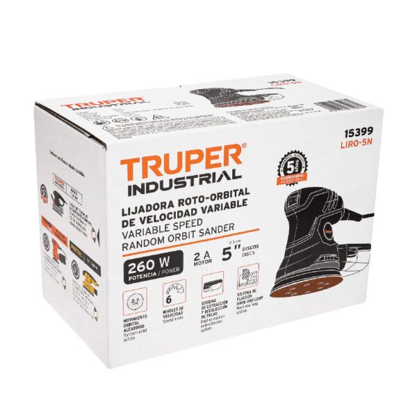 TRUPER LIJADORA ROTO-ORBITAL 5" 260 WATSS PROFESIONAL - Image 3