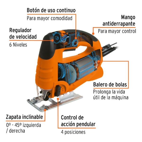 TRUPER SIERRA CALADORA 550 WATTS 4.5 AMP VEL/VARIABLE. PROFESIONAL - Image 2