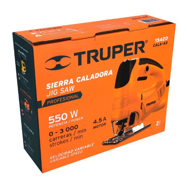 TRUPER SIERRA CALADORA 550 WATTS 4.5 AMP VEL/VARIABLE. PROFESIONAL - Image 3