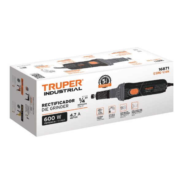 TRUPER ESMERIL RECTO 1/4" PROFESIONAL 600 WATTS  11.000-30.000 RPM - Image 3