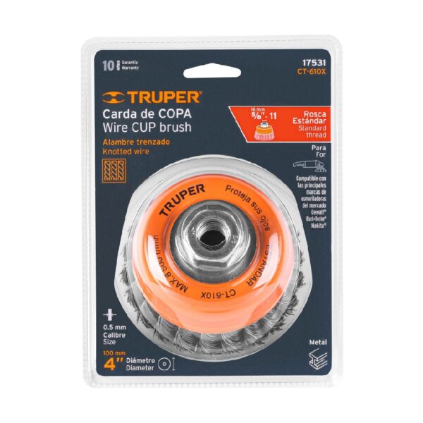 TRUPER GRATA COPA TRENZADA 4" 5/8 17531 - Image 2