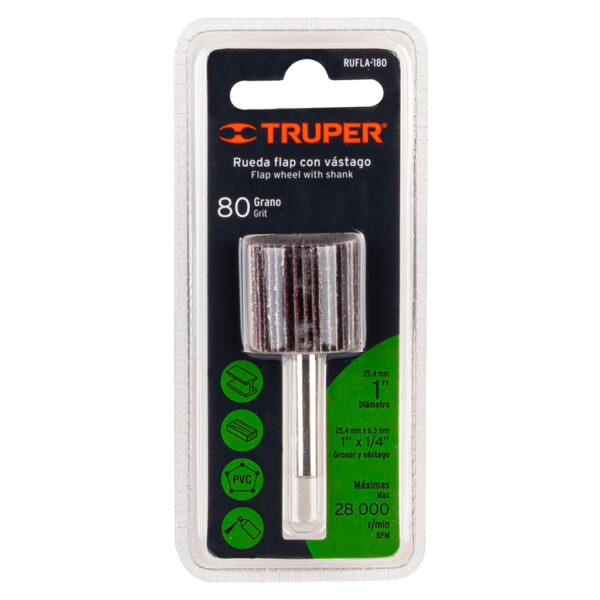 TRUPER RUEDA FLAP DE 1" GRANO 80 - Image 3