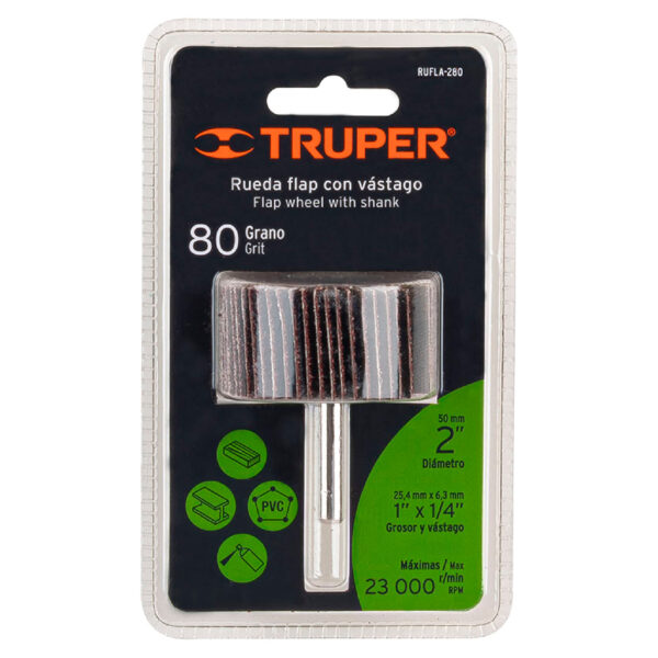 TRUPER RUEDA FLAP DE 2" GRANO 80